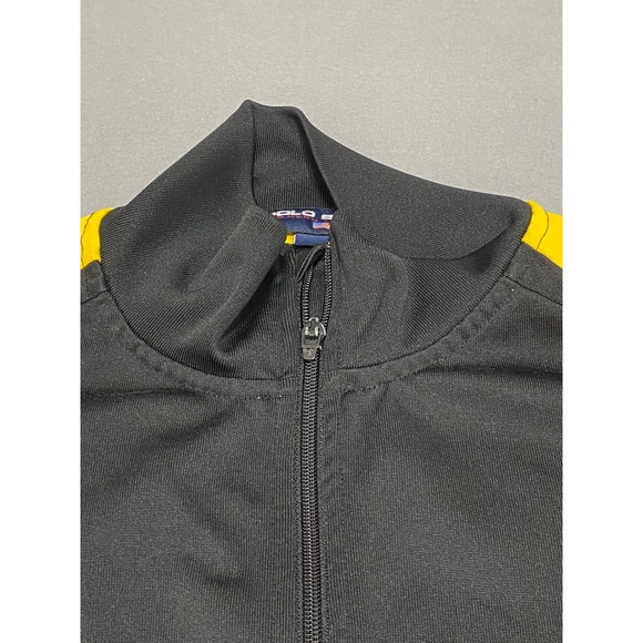 Polo Sport Ralph Lauren RL-67 Track Jacket Mens XL Black Yellow Vintage 90s Zip - Picture 9 of 11